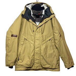 Rossignol Performance Mens Snowboard Ski Jacket L Hood Very Warm Tan Waterproof